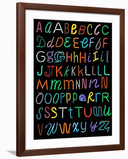 Letters Of The Alphabet Made From Neon Signs-Karimala-Framed Art Print