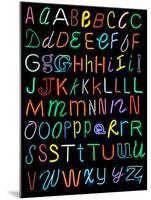 Letters Of The Alphabet Made From Neon Signs-Karimala-Mounted Art Print