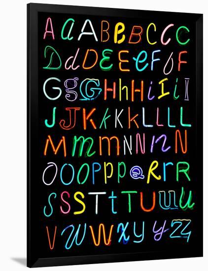 Letters Of The Alphabet Made From Neon Signs-Karimala-Framed Art Print