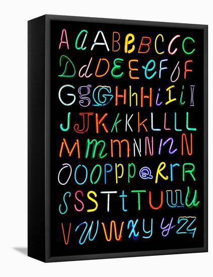 Letters Of The Alphabet Made From Neon Signs-Karimala-Framed Stretched Canvas
