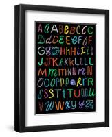 Letters Of The Alphabet Made From Neon Signs-Karimala-Framed Art Print