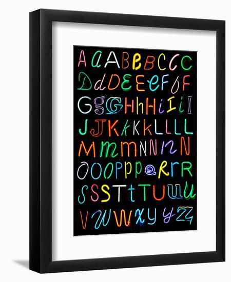 Letters Of The Alphabet Made From Neon Signs-Karimala-Framed Art Print