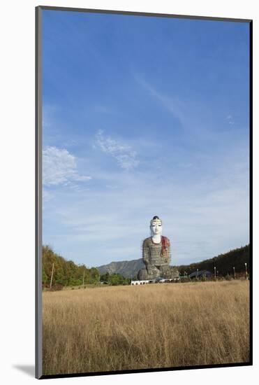 Lettet Sitting Buddha under Construction, Mon, Myanmar (Burma), Southeast Asia-Alex Robinson-Mounted Photographic Print