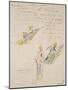 Lettre autographe; croquis de trois pêcheurs-Alfred Sisley-Mounted Giclee Print