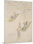 Lettre autographe; croquis de trois pêcheurs-Alfred Sisley-Mounted Giclee Print