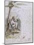 Lettre autographe: Lettre à Hardin; Charles Giraud lisant la lettre de son ami à l'ombre d'un-Sébastien Charles Giraud-Mounted Giclee Print