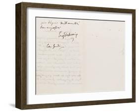 Lettre autographe signée à Augustin Varcollier, jeudi (Mai 1840)-Eugene Delacroix-Framed Giclee Print