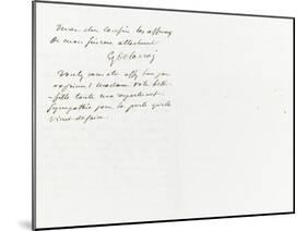 Lettre autographe signée à Berryer, 29 Juillet 1861-Eugene Delacroix-Mounted Giclee Print