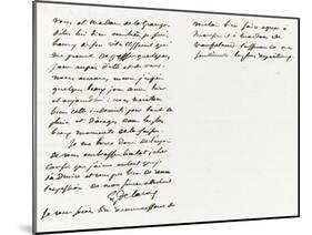 Lettre autographe signée à Berryer, Champrosay 14 Septembre 1862-Eugene Delacroix-Mounted Giclee Print