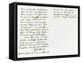 Lettre autographe signée à Berryer, Champrosay 14 Septembre 1862-Eugene Delacroix-Framed Stretched Canvas