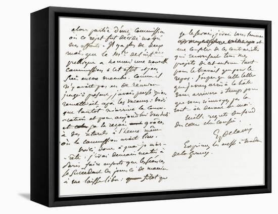 Lettre autographe signée à Berryer, Champrosay, vendredi soir Octobre 1861-Eugene Delacroix-Framed Stretched Canvas