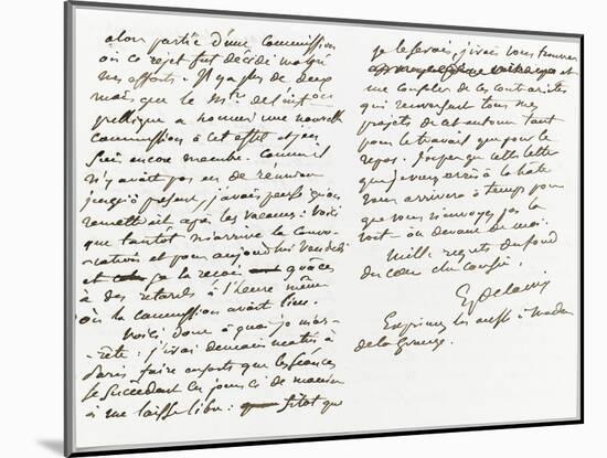 Lettre autographe signée à Berryer, Champrosay, vendredi soir Octobre 1861-Eugene Delacroix-Mounted Giclee Print