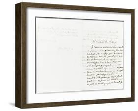 Lettre autographe signée Eugène Delacroix à P.A Berryer, 3 Septembre 1845-Eugene Delacroix-Framed Giclee Print