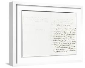 Lettre autographe signée Eugène Delacroix à P.A Berryer, 3 Septembre 1845-Eugene Delacroix-Framed Giclee Print