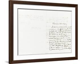 Lettre autographe signée Eugène Delacroix à P.A Berryer, 3 Septembre 1845-Eugene Delacroix-Framed Giclee Print