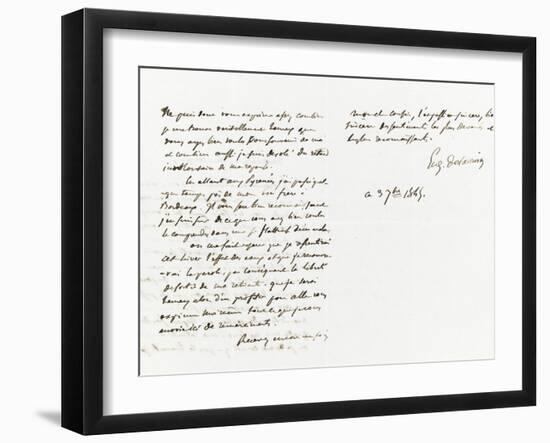 Lettre autographe signée Eugène Delacroix à P.A Berryer, 3 Septembre 1845-Eugene Delacroix-Framed Giclee Print