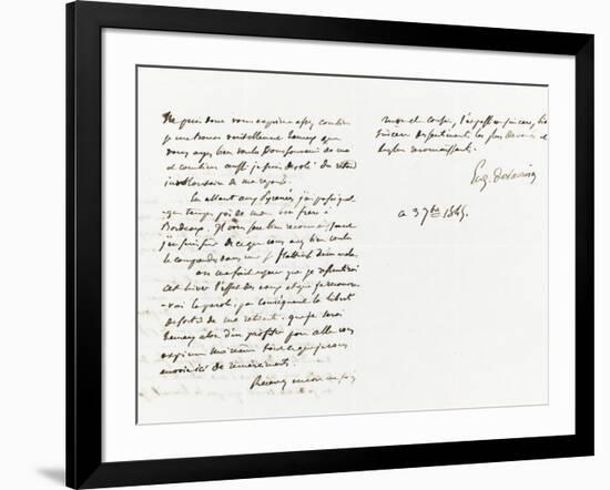 Lettre autographe signée Eugène Delacroix à P.A Berryer, 3 Septembre 1845-Eugene Delacroix-Framed Giclee Print