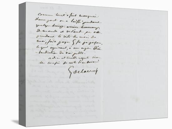 Lettre autographe signée Eugène Delacroix à P.A Berryer, le 11 Mai 1855-Eugene Delacroix-Stretched Canvas