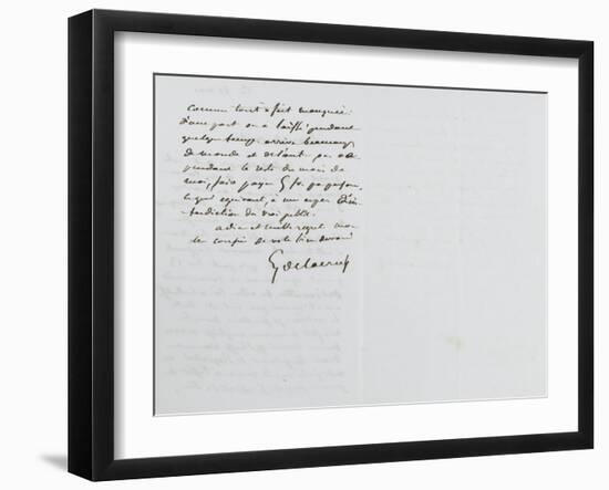 Lettre autographe signée Eugène Delacroix à P.A Berryer, le 11 Mai 1855-Eugene Delacroix-Framed Giclee Print