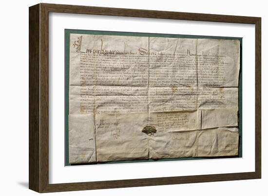 Lettre de Louis XI accordant la nationalité française à trois imprimeurs allemands, 1475-null-Framed Giclee Print