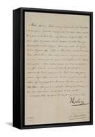 Lettre de Napoléon au cardinal de Paris après Austerlitz-null-Framed Stretched Canvas