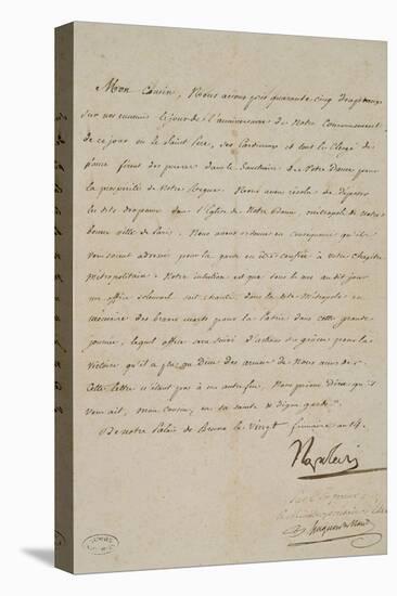 Lettre de Napoléon au cardinal de Paris après Austerlitz-null-Stretched Canvas