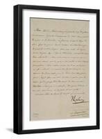 Lettre de Napoléon au cardinal de Paris après Austerlitz-null-Framed Giclee Print