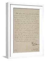 Lettre de Napoléon au cardinal de Paris après Austerlitz-null-Framed Giclee Print