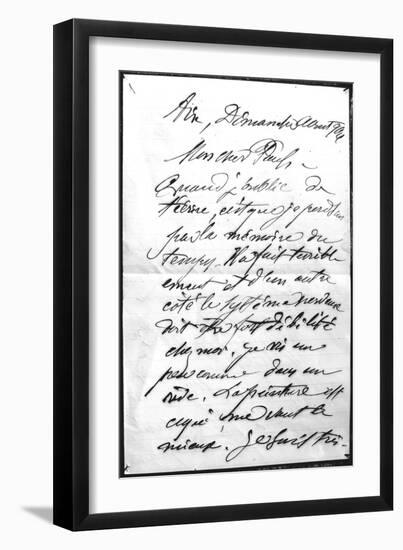 Lettre de Paul Cézanne à son fils-Paul Cézanne-Framed Giclee Print