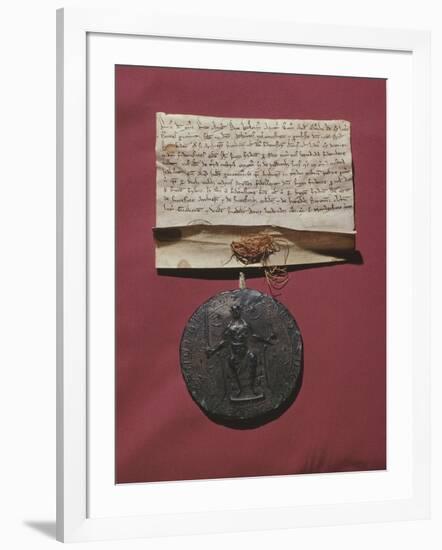 Lettre de Richard Coeur de Lion relative à la trêve faite avec Philippe Auguste-null-Framed Giclee Print
