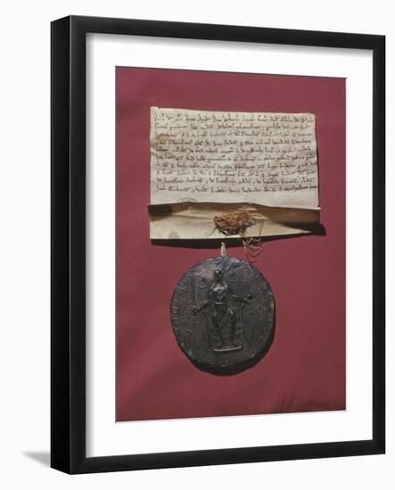 Lettre de Richard Coeur de Lion relative à la trêve faite avec Philippe Auguste-null-Framed Giclee Print
