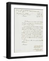 Lettre du géomètre Frère : estimation de la terre des Milelli et de la maison Badine-null-Framed Giclee Print