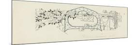 Lettre ornée  D , éléments architecturaux, oiseaux et branches d'arbres fruitiers-Emile Causé-Mounted Giclee Print