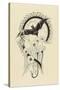 Lettre  ornée  G , avec une chauve-souris et des fleurs-Pierre Brun-Stretched Canvas