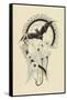 Lettre  ornée  G , avec une chauve-souris et des fleurs-Pierre Brun-Framed Stretched Canvas