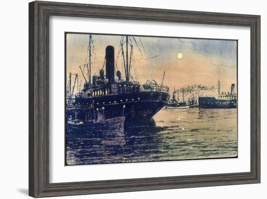 Leucht Künstler Luna Leucht Karte, Schiffe Im Hafen-null-Framed Giclee Print