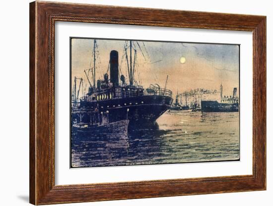 Leucht Künstler Luna Leucht Karte, Schiffe Im Hafen-null-Framed Giclee Print