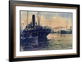 Leucht Künstler Luna Leucht Karte, Schiffe Im Hafen-null-Framed Giclee Print