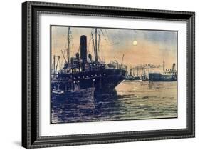 Leucht Künstler Luna Leucht Karte, Schiffe Im Hafen-null-Framed Giclee Print