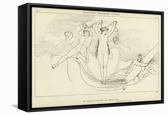 Leucothea Preserving Ulysses-John Flaxman-Framed Stretched Canvas