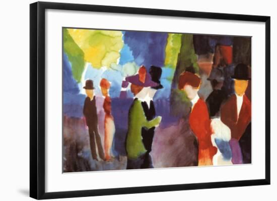 Leute Die Sich Begegnen-Auguste Macke-Framed Art Print