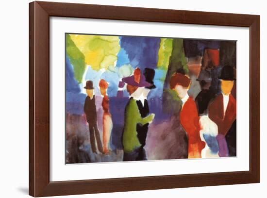 Leute Die Sich Begegnen-Auguste Macke-Framed Art Print