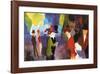 Leute Die Sich Begegnen-Auguste Macke-Framed Art Print