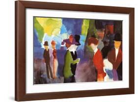 Leute Die Sich Begegnen-Auguste Macke-Framed Art Print