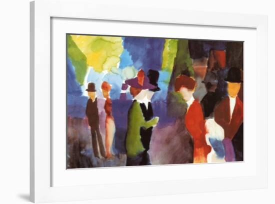 Leute Die Sich Begegnen-Auguste Macke-Framed Art Print