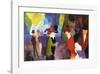 Leute Die Sich Begegnen-Auguste Macke-Framed Art Print