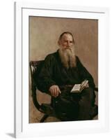 Lev Tolstoy (1828-1810) 1887-Ilya Efimovich Repin-Framed Giclee Print