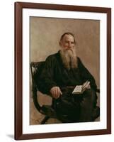 Lev Tolstoy (1828-1810) 1887-Ilya Efimovich Repin-Framed Giclee Print