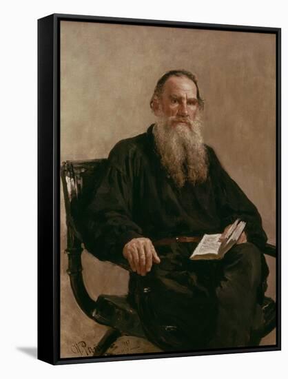 Lev Tolstoy (1828-1810) 1887-Ilya Efimovich Repin-Framed Stretched Canvas