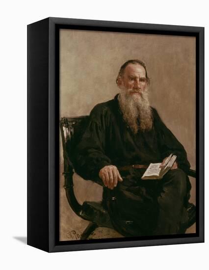 Lev Tolstoy (1828-1810) 1887-Ilya Efimovich Repin-Framed Stretched Canvas